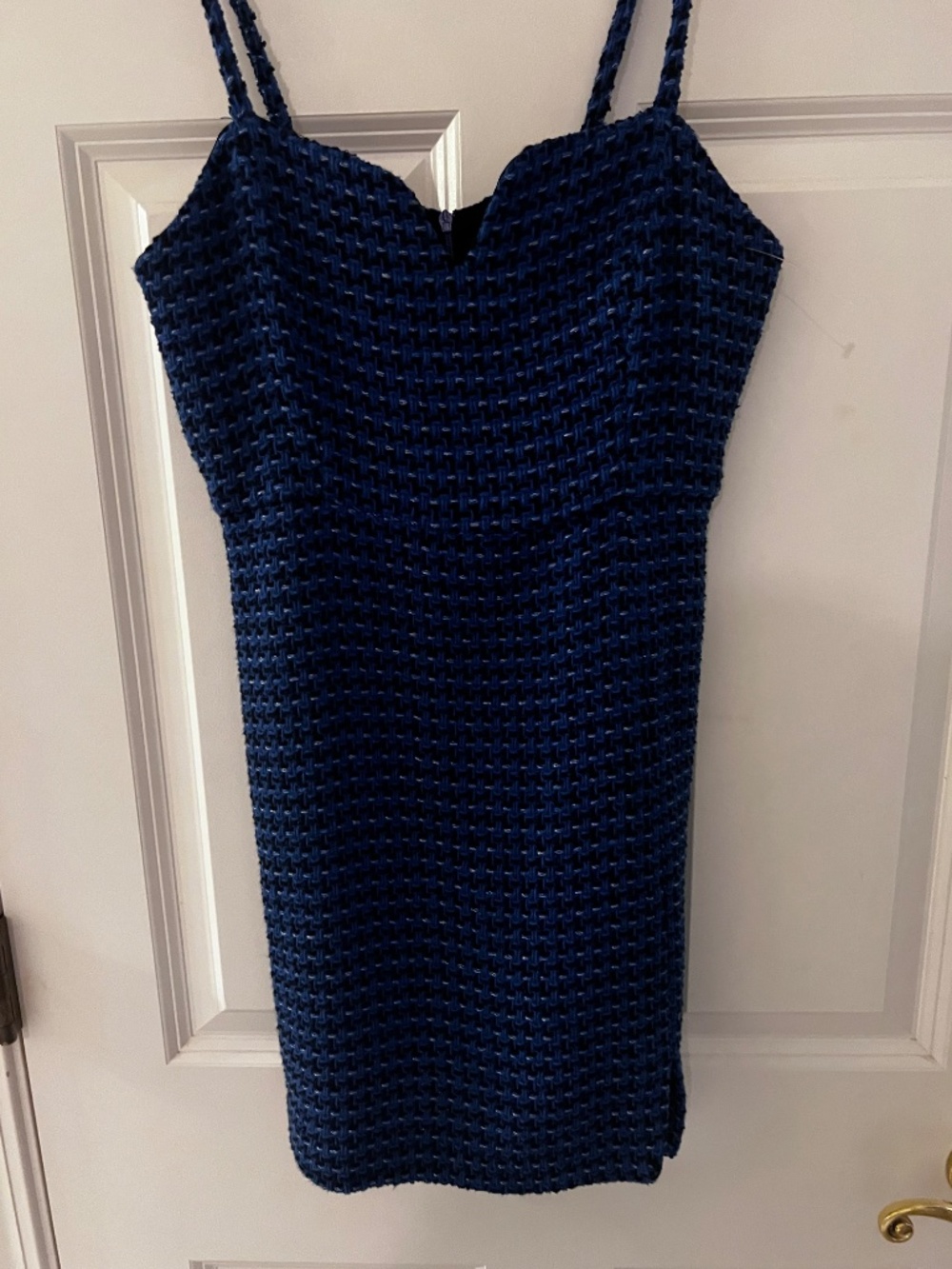 ZARA Textured Mini Dress Blue & Black Tweed Style | Size M (US M) - Picture 5 of 9